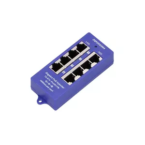 PoE Injector Extralink Gigabit 4-Port, 4x 1000Mb/s RJ45, 48V, Blue/Black