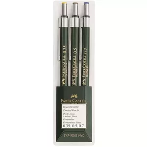 Mehāniskā zīmulis Faber-Castell TK-FINE 0.7 mm Zaļš 3 gab