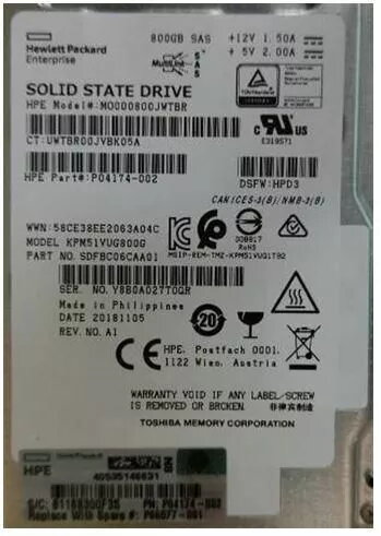 SSD diskdziņš Hewlett Packard Enterprise 800GB