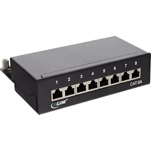 InLine Patch Panel Cat.6A 8 Port black RAL9005