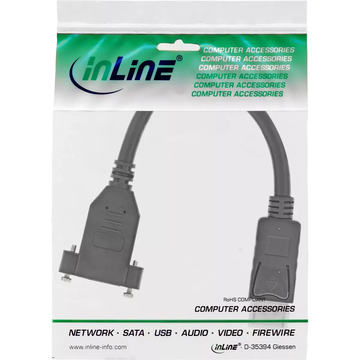 InLine DisplayPort male to female cable 0.2m Photo 2