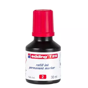 Uzpilde Edding T25 tinte, sarkanā, 30 ml — saderīga ar Edding No.1/21/22/25/400/500/550/800/850/3000/3300