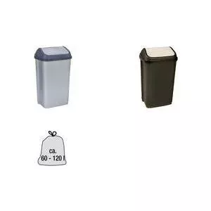 Waste bin keeeper Swantje 50L swivel lid light silver