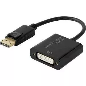 Video adapter Renkforce 1433016 — DisplayPort (source) to DVI‑I (output), supports up to 4K