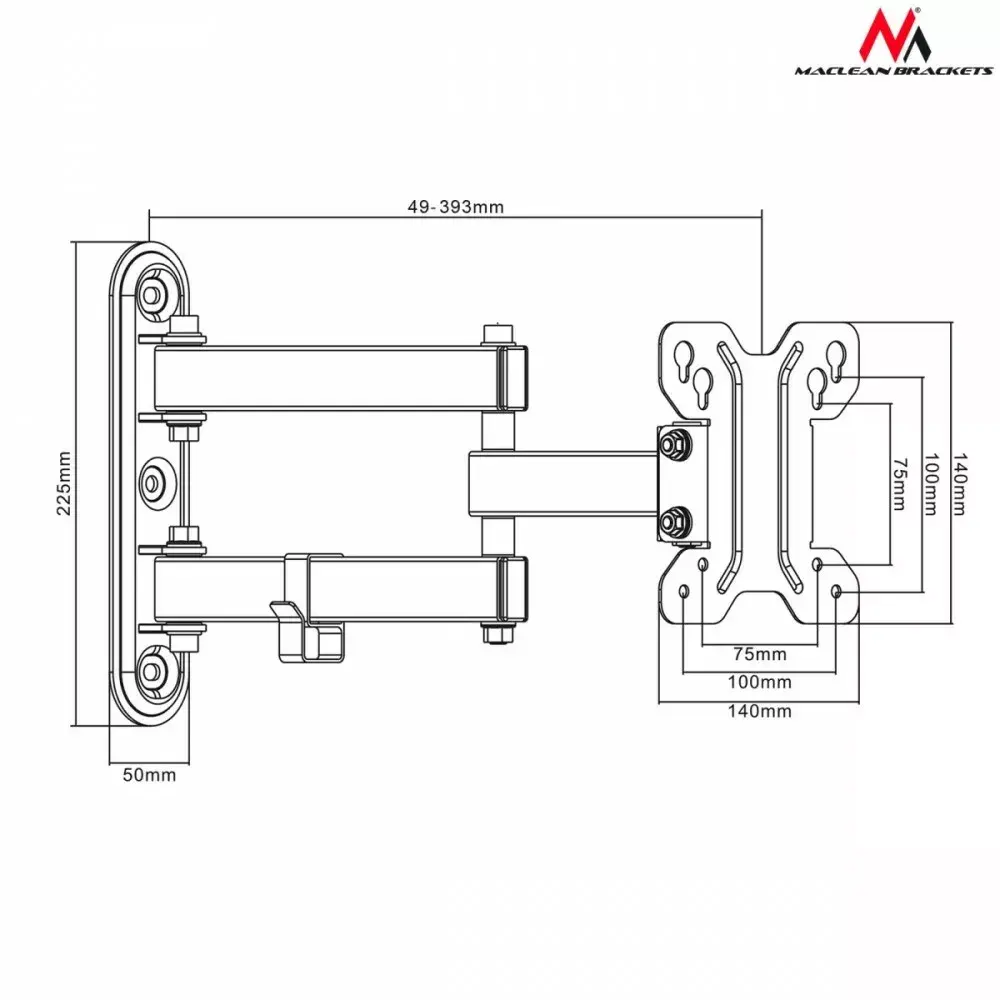 TV wall mount MACLEAN MC-740 13–23" VESA 100x100 Photo 13