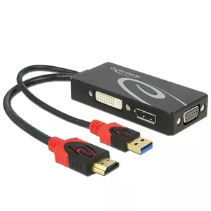 Video Cable Adapter DeLOCK 62959 HDMI USB DVI-I VGA 0.135m