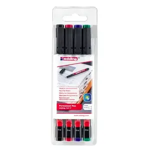 Pastāvīgais marķieris smalkais Edding 141 F Melns Zils Zaļš Sarkans