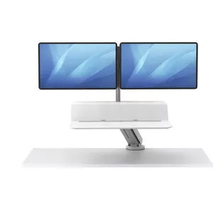 Стоячее/сидячее рабочее место Fellowes Lotus RT Dual White — для экранов до 26", вращение 180°, 901.7×603.3×222.3 мм