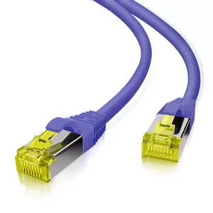 Tīkla kabelis Helos 191045 0.5m Cat6a S/FTP Purpursarkans Dzeltena
