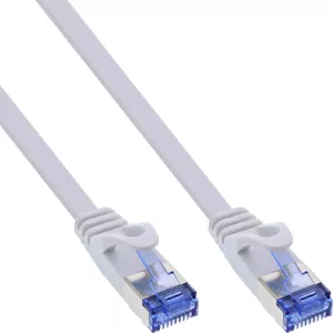 Патч-кабель InLine Flat U/FTP Cat.6A белый 0.5м