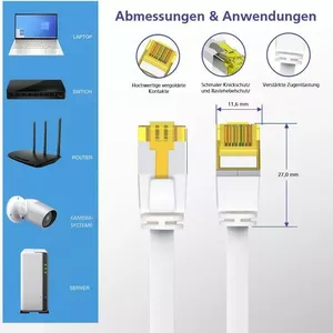 Patch cable helos 205225 RJ-45 10 m — Ethernet network cable, male-to-male
