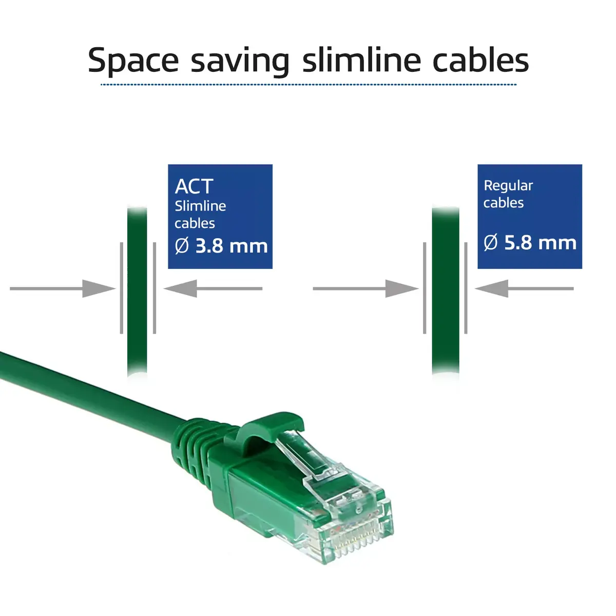 Pārejas kabelis ACT Green 1 metrs LSZH U/UTP CAT6 Photo 3