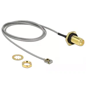 Coaxial Cable DeLOCK 89927 0.5m RP-SMA MHF I LK Black Grey