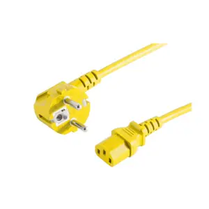 Силовой кабель желтый S/CONN 09-05052 5 м CEE7/7 C13