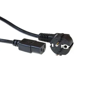 ACT AK5012 Сетевой кабель питания CEE 7/7 штекер угловой - C13 гнездо черный 1.5 м 230В