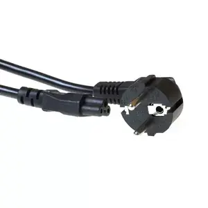 Power cord CEE 7/7 male angled - C5 black 3 m ACT AK5024
