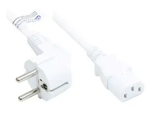 Power Cable Alcasa P0130-W050 5m CEE7/7 IEC C13 White