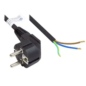Power Cable Alcasa P0185-S015 Black 1.5m Type E+F H05VV-F