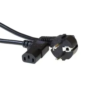 Power cord CEE 7/7 male angled - C13 angled black 2 m ACT AK5018