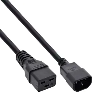 InLine Power adapter cable IEC-60320 C14 to C19 3x1.5mm² max. 10A 0.5m H05VV-F