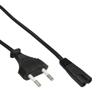 InLine Power Cable Italy CEE7/16 Plug to Euro 8 C7 Plug Black 1.8m H03VVH2-F 250V