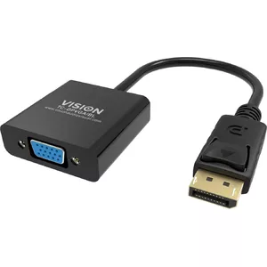 Vision TC-DPVGA/BL video kabeļu aksesuārs DisplayPort VGA (D-Sub) Melns