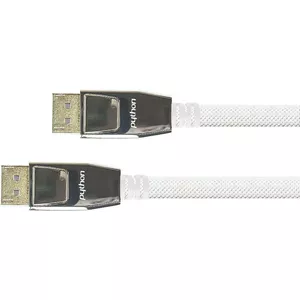 DisplayPort 1.2 active cable PYTHON GC-M0200 4K@60Hz 10m, white, nylon braid