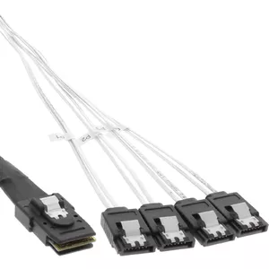SAS Connector Cable InLine Mini SAS SFF8087 to 4x SATA Crossover OCF 1m
