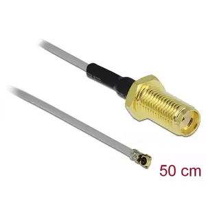 Coaxial Cable DeLOCK 90399 0.5m SMA MHF Black Gold Grey