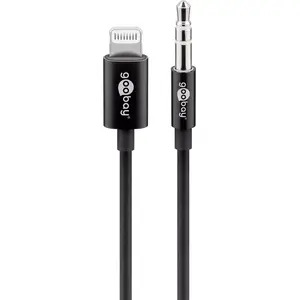 Audio savienojuma kabelis Goobay Apple Lightning 3.5 mm 1 m melns