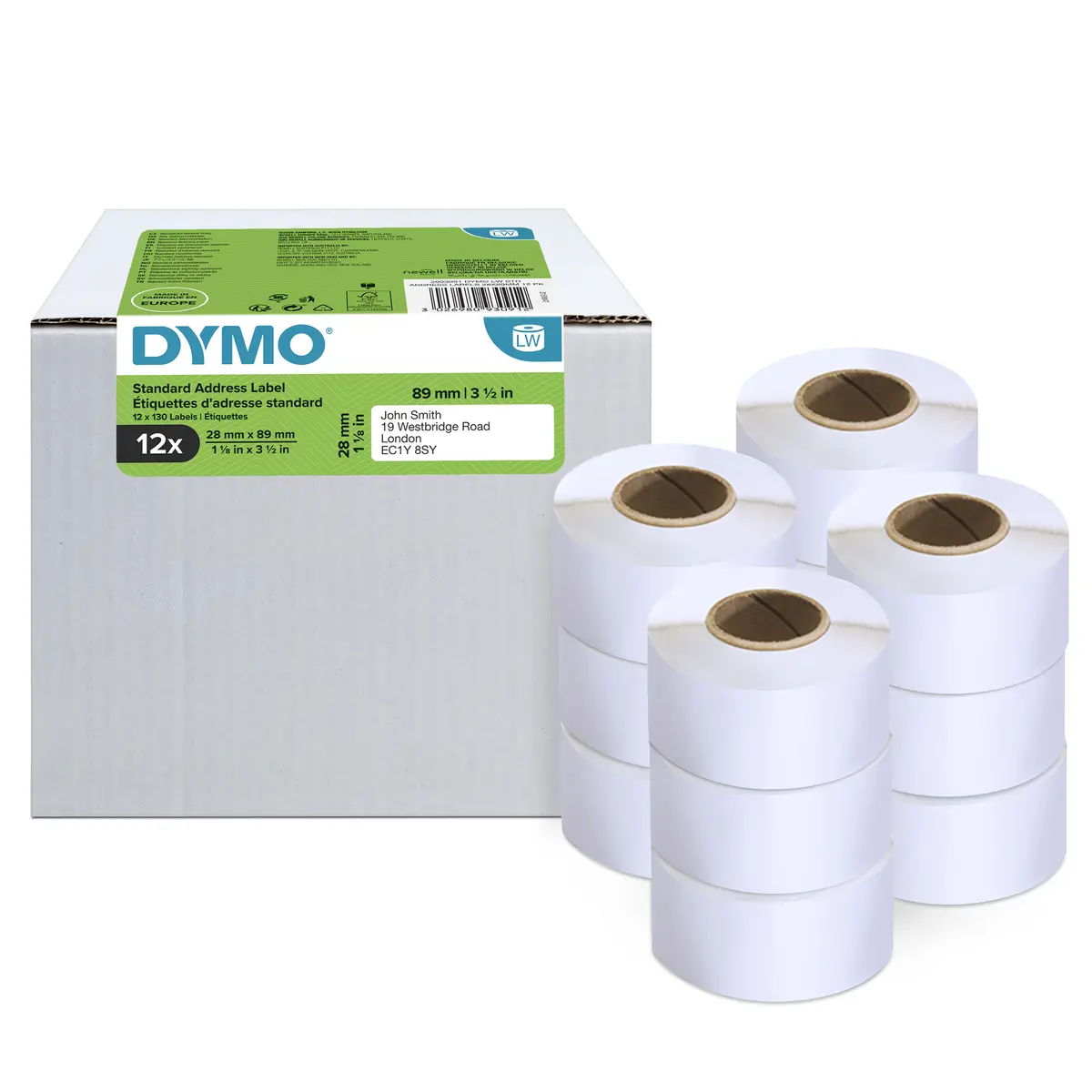 DYMO Oriģinālās LabelWriter Adrešu etiķetes 28mm