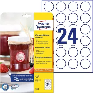 Самоклеящиеся этикетки круглые Avery 5080