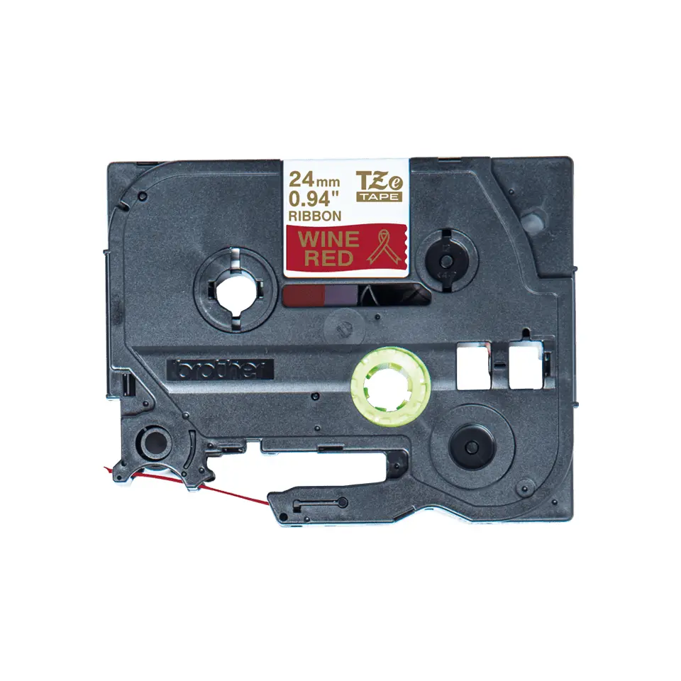 Brother TZE-RW54 Label Tape Gold on Red 24mm Photo 3
