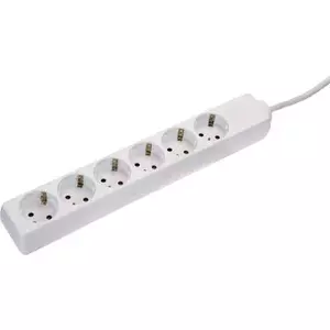 Power strip AS Schwabe 11631 Schuko white, 1-piece, Schuko sockets