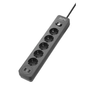 APC PME5U2B-GR surge protector Black 5 AC outlet(s) 230 V 1.52 m