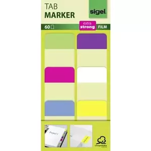 Марķieru komplekts Sigel HN203 — 60 gab.: zaļa, dzeltena, rozā, zila, violeta, balta