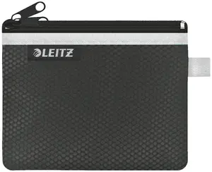 Leitz Travel Pouch WOW Small Accessory Bag Black Monochromatic Mesh Nylon