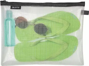 Zipper Bag LEITZ Esselte WOW Traveller L Size Black Water-Resistant