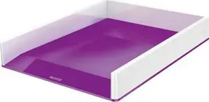LEITZ document tray / letter tray WOW Duo Colour A4 polystyrene violet with white/violet two‑tone effect