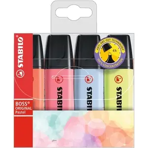 Markeris Stabilo Boss Original Pastel 4 gab. — ķīļveida galiņš, daudzkrāsains