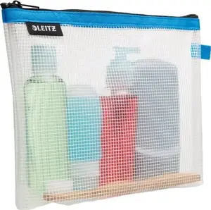 Cosmetic bag LEITZ Traveller Zip WOW Blue model 4014-00-36, zippered toiletry pouch