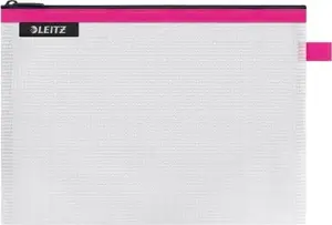 LEITZ Zipper Bag WOW Traveller M Size Pink — water resistant document pouch
