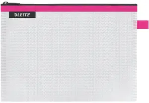 Leitz Travel Pouch WOW Medium Pink Water-Resistant Accessory Bag