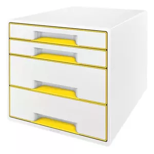 LEITZ Leitz WOW CUBE White desk organiser with 4 drawers, white matt frame