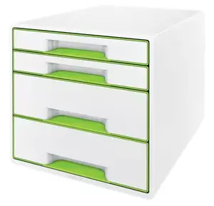 LEITZ Leitz WOW CUBE White desk organiser, 4 drawers, matt white frame, 287×270×363 mm