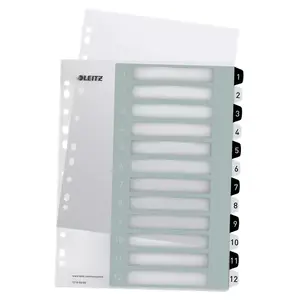 Divider Leitz WOW Polypropylene PP Black White