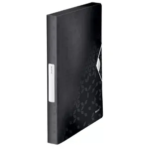 Box file LEITZ WOW — polypropylene A4 binder, capacity 250 sheets, 250×30×330 mm, black