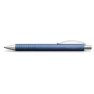 Съёмная клипса шариковая ручка Faber-Castell Essentio Black, алюминиевый корпус, чёрные чернила, толщина Bold
