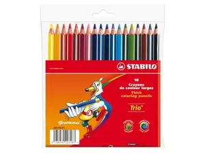 Stabilo Trio līnijas pildspalvas 18 gab. — vads 4.2 mm, daudzkrāsainas, Čehija