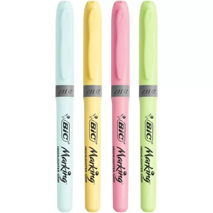 BIC Highlighter Grip Pastel 4 gab. — šķēpveida uzgalis Photo 2